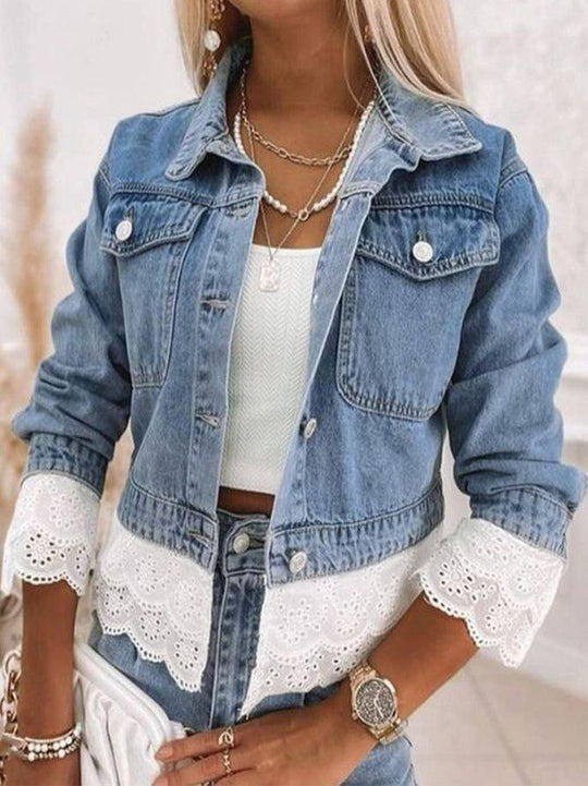 EB | Blau Patchwork Denim Outerwear