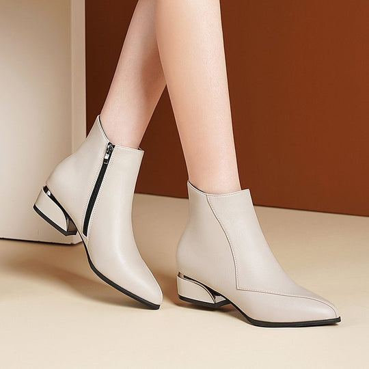 EB | Damen Chunky Niedrige Absatz Stiefeletten
