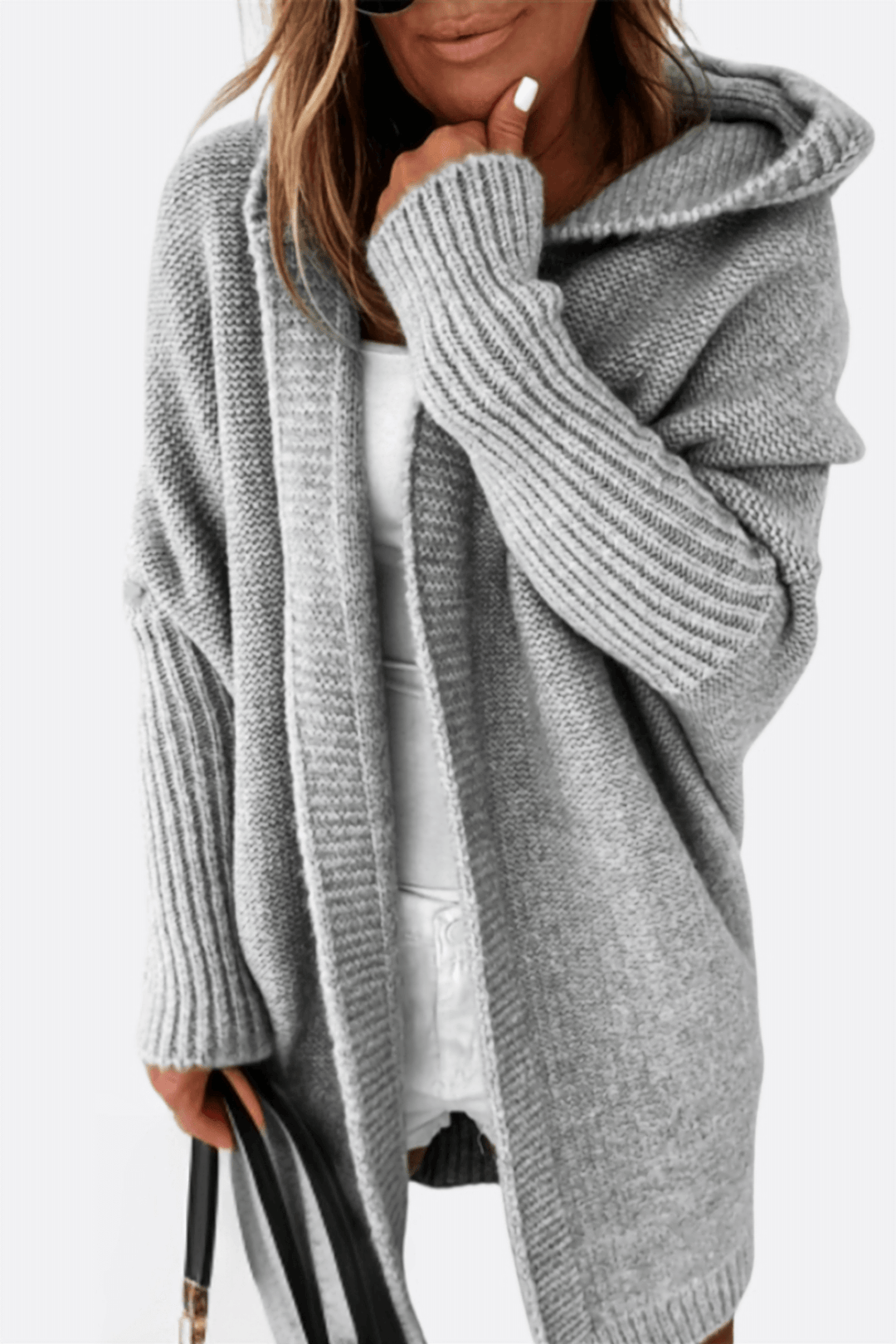 EB | Damen Strickkapuzenmantel