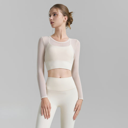 EB | Fake zwei sexy Mesh-Yoga-Kleidung