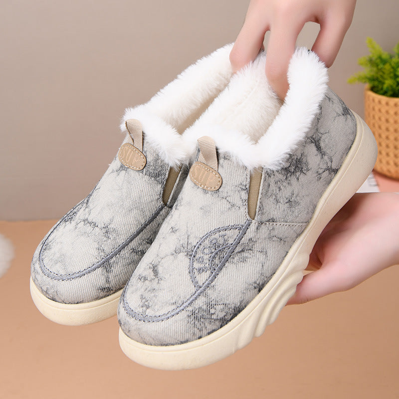 Weiche Damen-Mokassins aus Leder und Fell EB EB