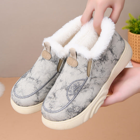 Weiche Damen-Mokassins aus Leder und Fell EB EB