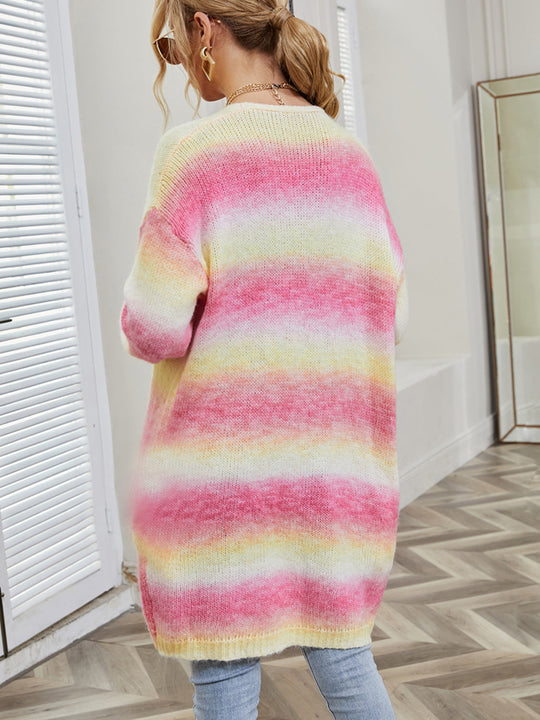 EB | Engel Flügel Vollgröße Gefütterte Offene Vorderansicht Gradient Cardigan