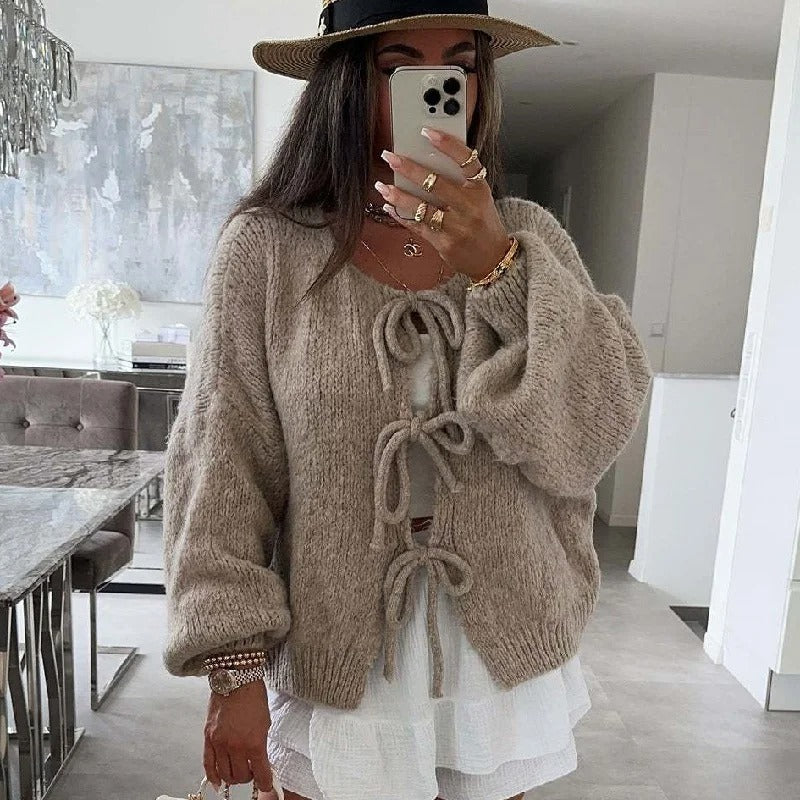EB | Strickcardigan mit Schleifen Weich und Warm Trendy Look