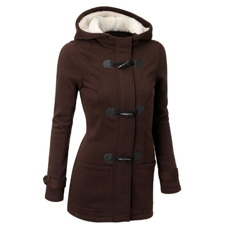 EB | Damen Gemütliche Fleece Kapuzenjacke