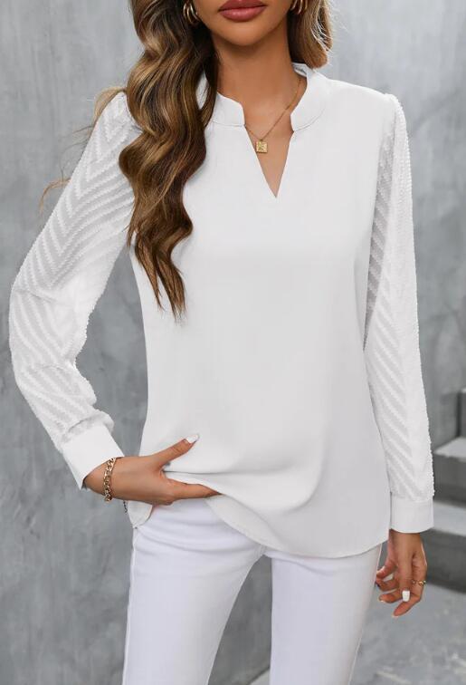 EB | Elegantes Chiffon Top mit V-Ausschnitt