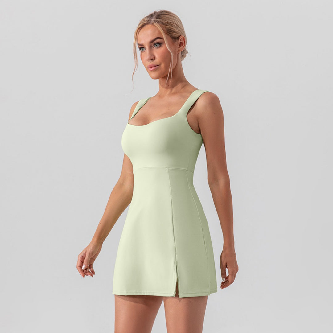EB | Hosenträger einfarbig Yoga Tennisrock leichtes Sportkleid