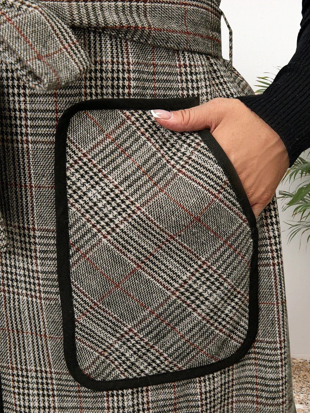 EB | Elegante Ärmellose Weste Im Karodesign