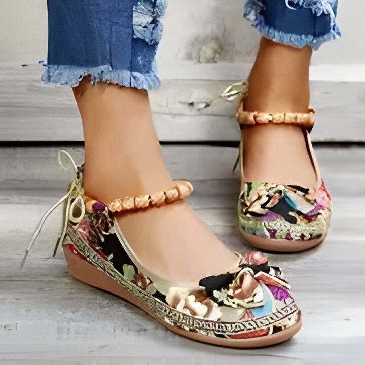 Jasmine | Flache Schuhe mit Blumenmuster für Frauen EB