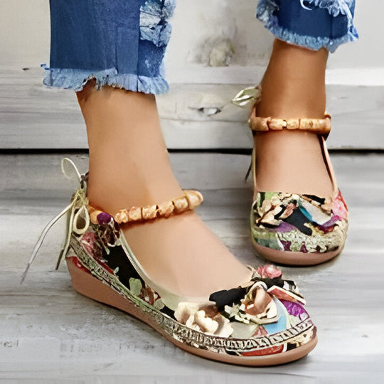 Jasmine | Flache Schuhe mit Blumenmuster für Frauen EB