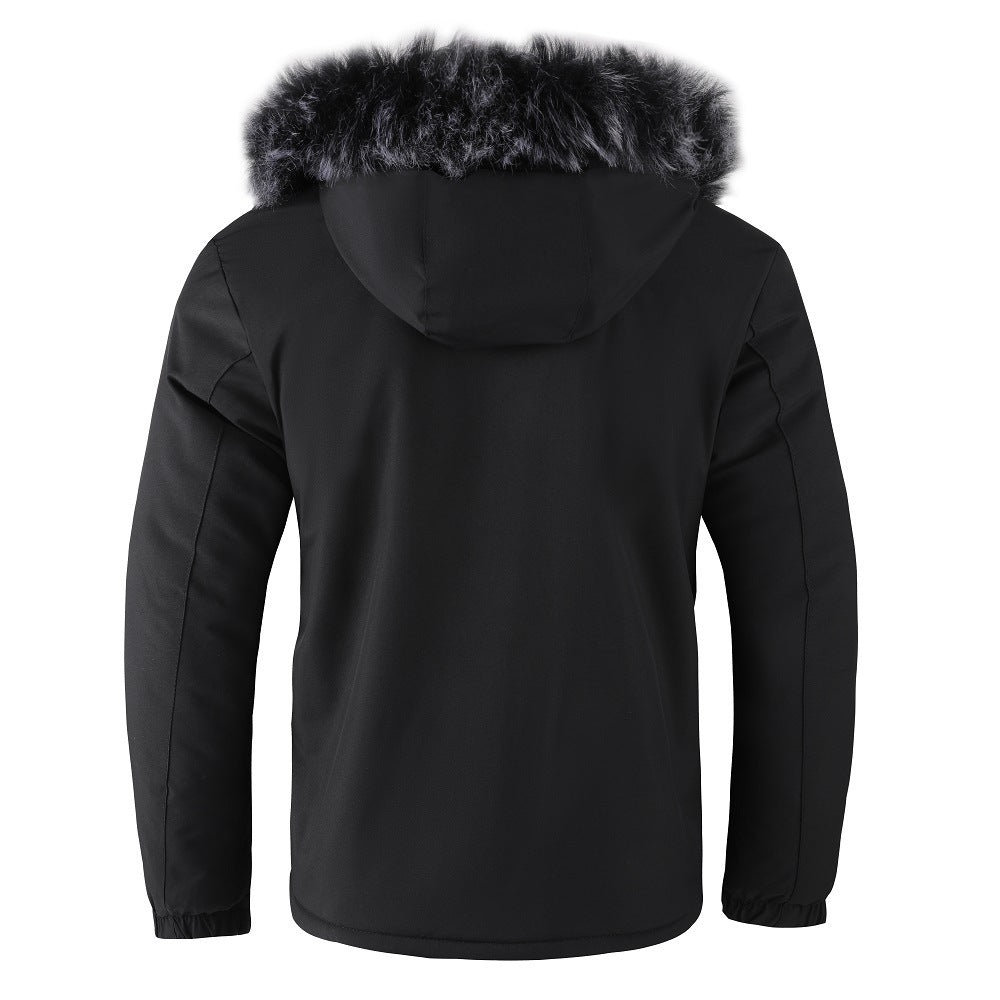 EB | Herrenjacke mit Abnehmbarer, Pelzgefütterter Kapuze