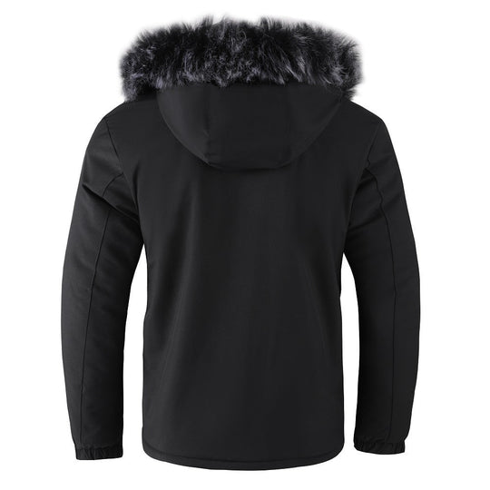 EB | Herrenjacke mit Abnehmbarer, Pelzgefütterter Kapuze