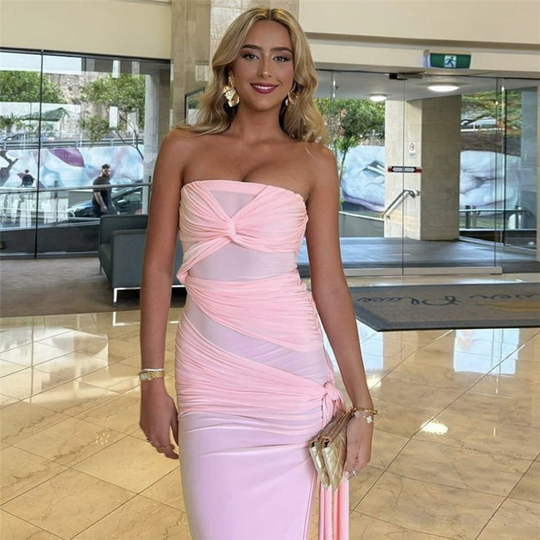 EB | Rückenfreies Röhrentop-Kleid mit Seitenschlitz