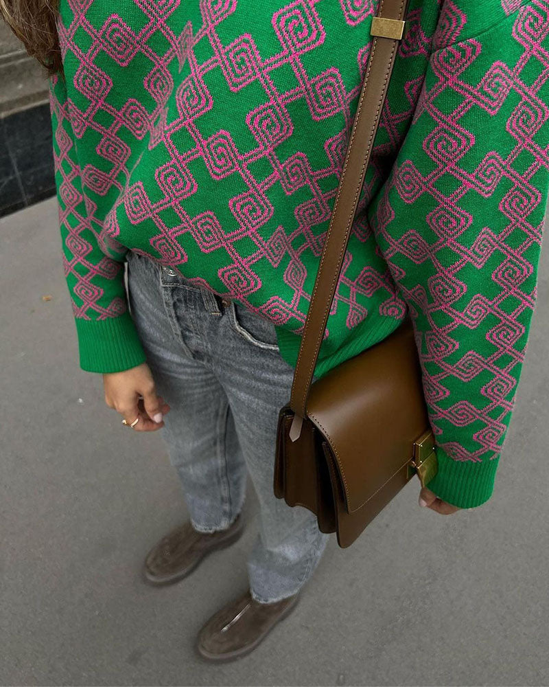 EB | Muster Strickpullover Weich und Trendy Statement-look