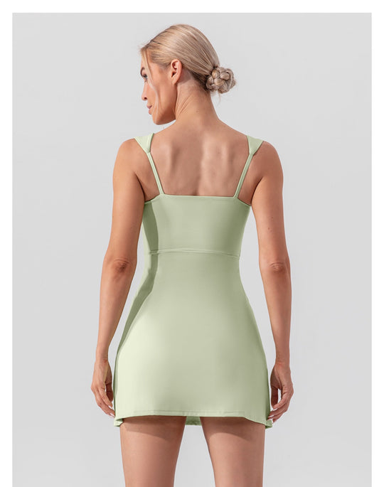 EB | Hosenträger einfarbig Yoga Tennisrock leichtes Sportkleid