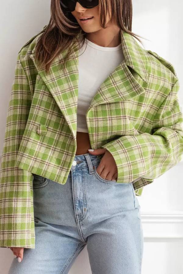 EB | Herbst/Winter Wendekragen Karomuster Jacke