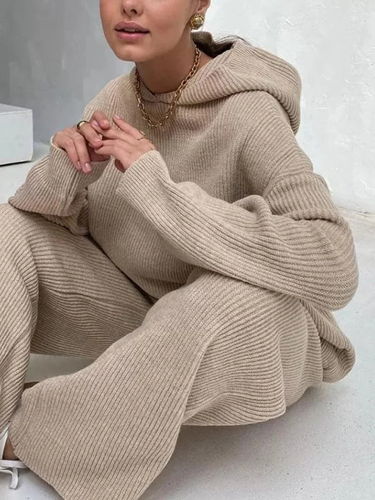 EB | Luxus Frau Hoodie Gestreiftes Set