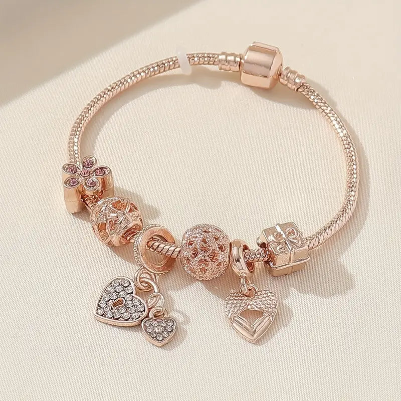 EB Modisches Armband mit Strasssteinen und Blumen