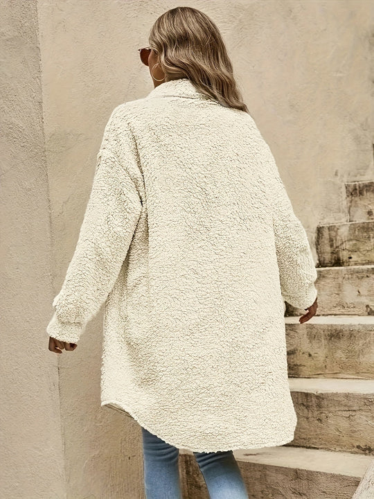 EB | Lange Jacke Im Sherpa-stil Polyester Warm und Stilvoll