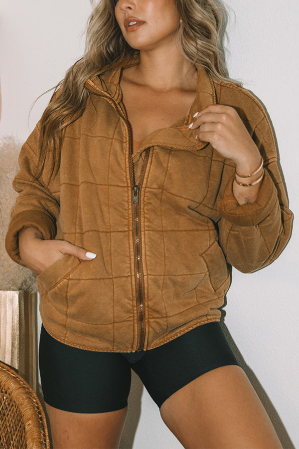 EB | Aufgesetzte Tasche Steppjacke Crop