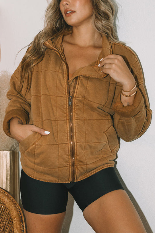 EB | Aufgesetzte Tasche Steppjacke Crop