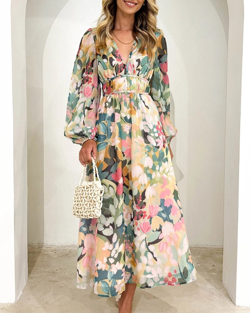 EB | Boho Blumen Maxi Kleid