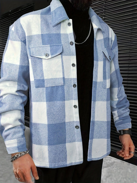 EB | Karierter Hemdjacke Baumwolle Lässig und Trendy