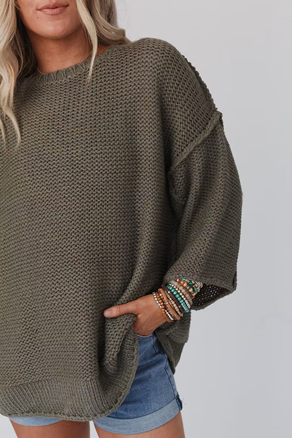 EB | Gemütlicher Grobstrickpullover mit Rundhalsausschnitt