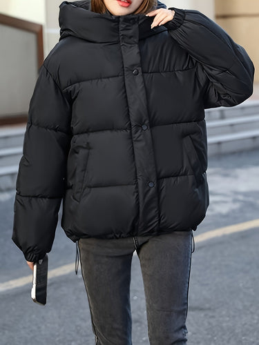 EB | Dicke Lässige Winterjacke mit Kapuze und Reißverschluss für Frauen Perfekt für Herbst-Winter