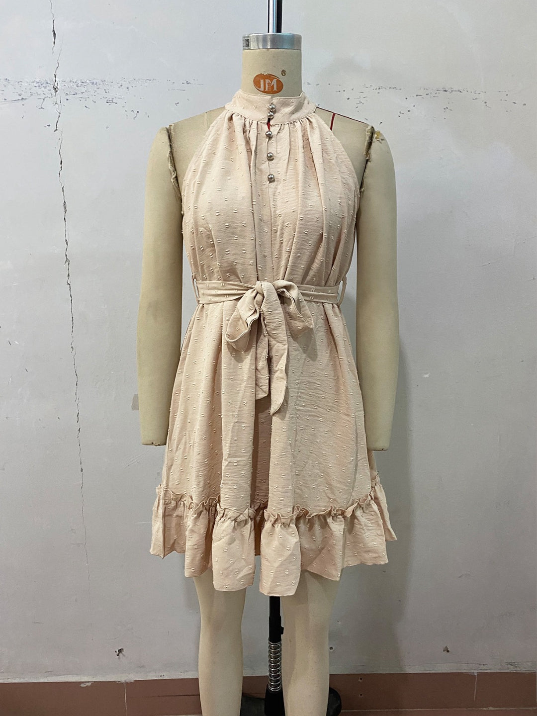 EB | Rock mit halbhohem Halsausschnitt und Riemchen-Jacquard-Kleid