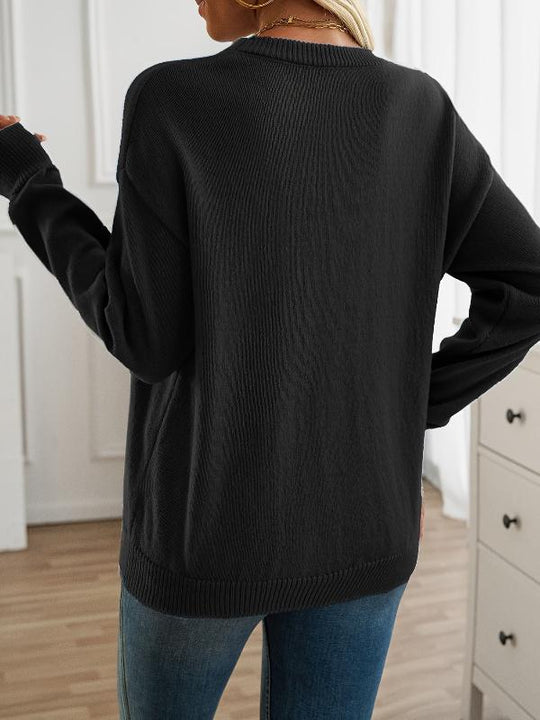 EB | Strickpullover mit Nähdetail Lockere Passform Weich und Modern