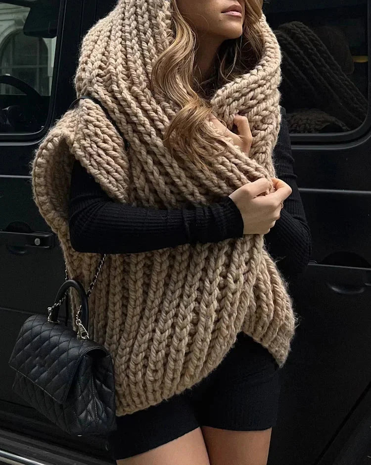 EB | übergroßer Strick-Hoodie-Pullover