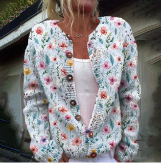 EB | 3D Digital Gedruckte Strickjacke für Damen