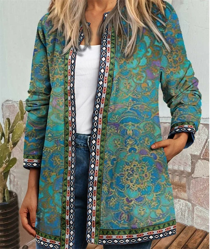EB | Boho Jacke mit Farbenfrohem Muster