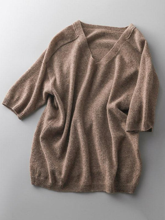 EB | Luxuriöser Weicher Cashmere V-Ausschnitt Pullover für Damen