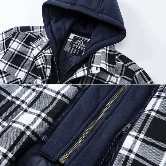 EB | Herren Karierte Langarm Freizeitjacke