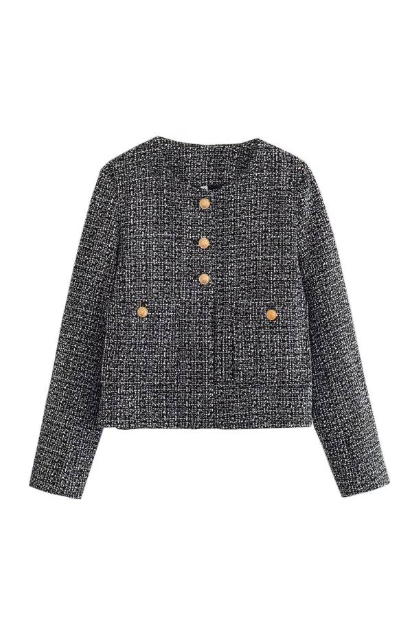 EB | Hals Slim Fit Colorblock Damen Knopfjacke