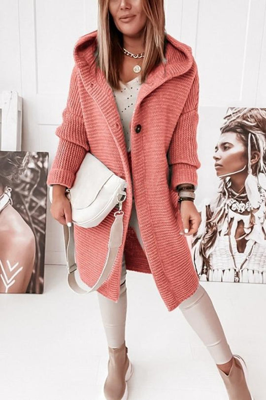 EB | Strickjacke mit Kapuze Lockerer Schnitt Weich und Warm