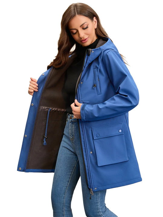 EB | Wasserdichte Softshell-Damenjacke mit Kapuze