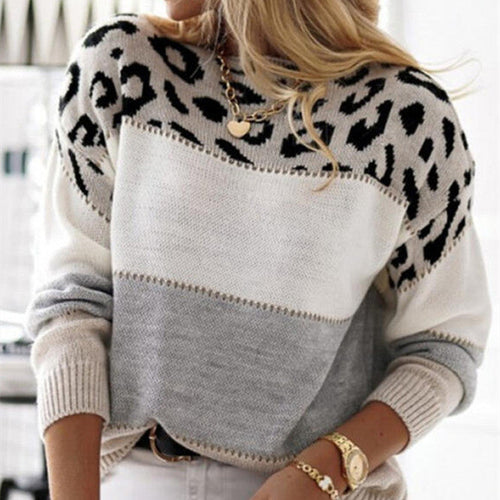EB | Pullover aus Strick mit Leopardenmuster
