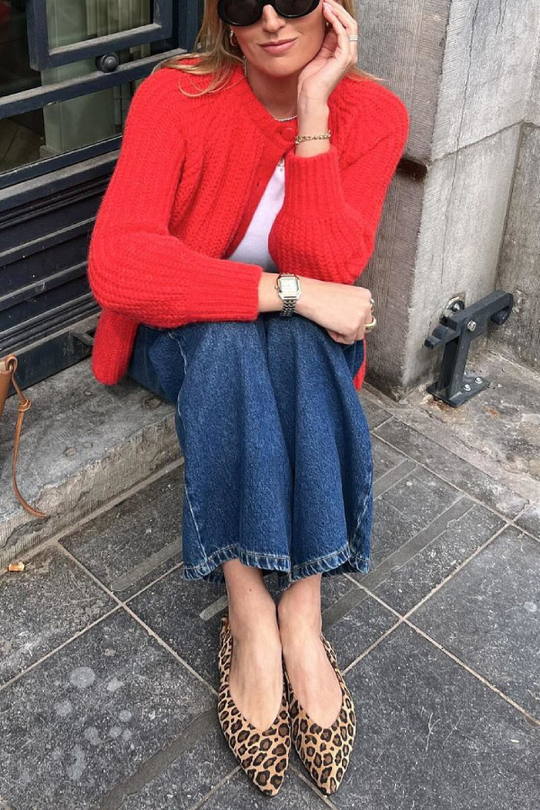 EB | Farbe Cardigan Langarm Strickpullover Jacke