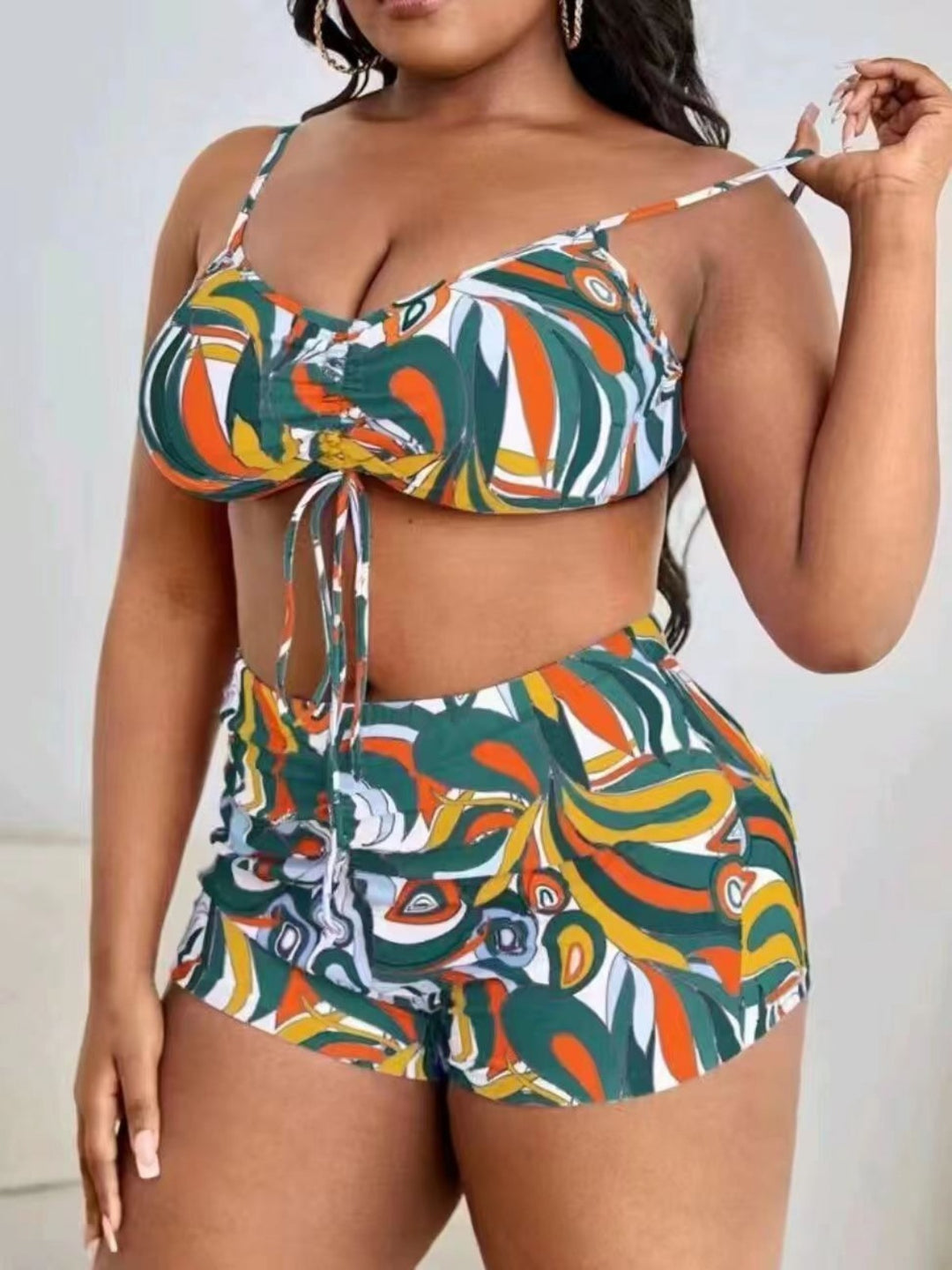 EB | Große lange Bluse hohe Taille Boxershorts Badeanzug