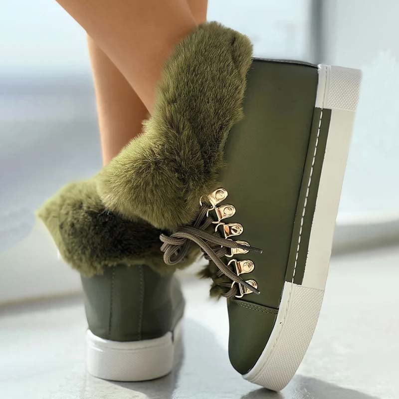 Warme Plüsch Plattform Stiefeletten EB