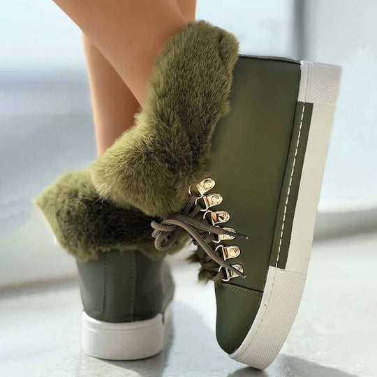 Warme Plüsch Plattform Stiefeletten EB