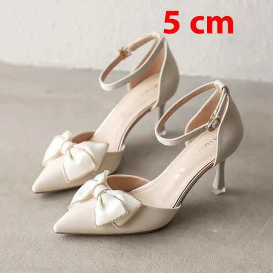 EB | Pumps für Damen mit Schleife und Spitzenabsatz