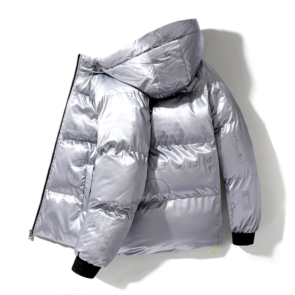 EB | Gesteppt Herrenjacke mit Kapuze und Vinyleffekt