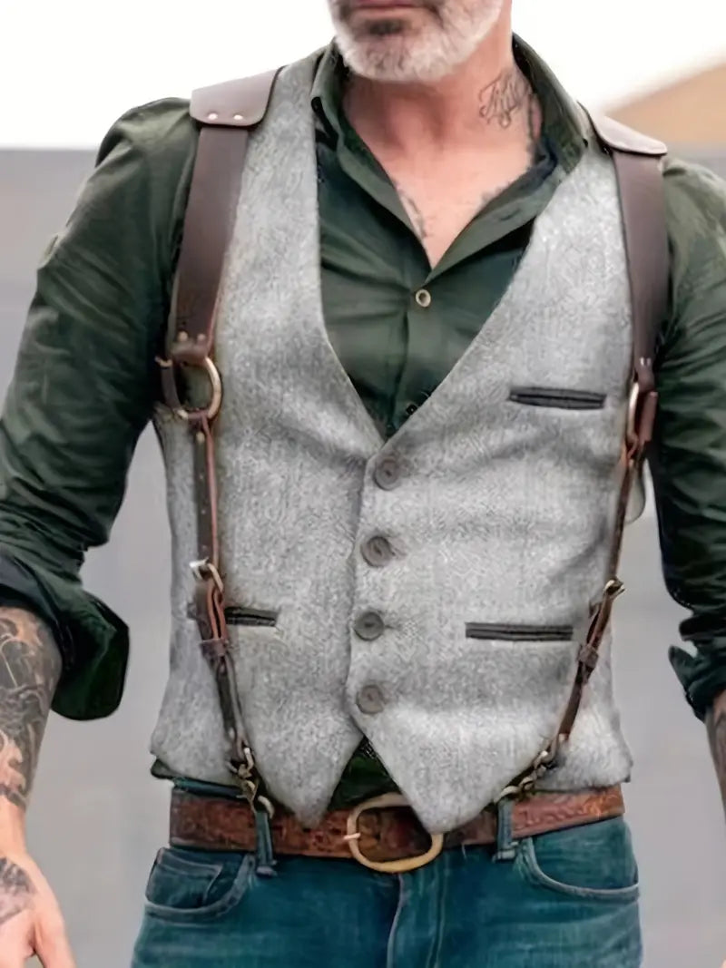 EB | Vintage V-Ausschnitt Revers Weste