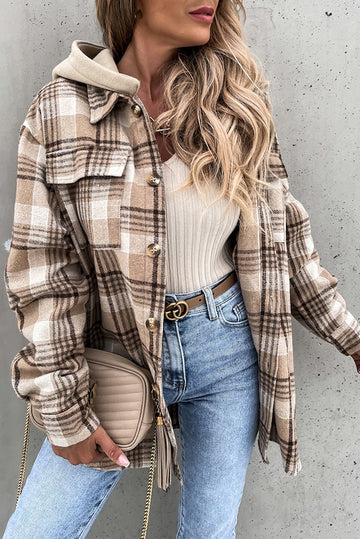 EB | Street Style Chic Karierte Jacke mit Kapuze