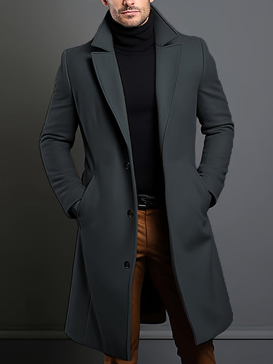EB | Elegante Lange Jacke Polyester und Wolle Klassisch und Warm