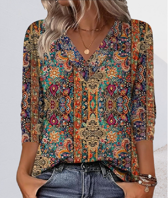EB | Lässige Bluse mit Elegantem Muster